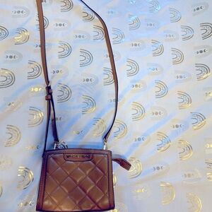 Michael Kors Brown Quilted Leather Crossbody